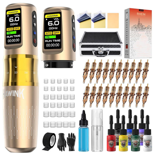 Hawink Wireless Tattoo Machine Kit 2.0MM-4.2MM Adjustable Strokes E300