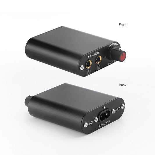 Mini Tattoo Power Supply + Foot Pedal + Clip Cord for Machine Gun Kit Black - Hawink