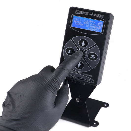Tattoo Power Supply Digital LCD Display With Foot Pedal & Clip Cord - Hawink