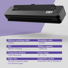 Hawink Bluetooth Tattoo Stencil Printer with Transfer Cream Thermal Paper