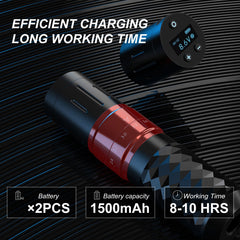 Solong Wireless Tattoo Machine Kit 7 Adjustable Strokes SLE75KIT-1