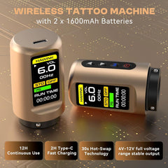 Hawink Wireless Tattoo Machine 3.3MM-4.5MM Adjustable Strokes E300