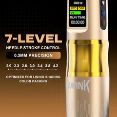 Hawink Wireless Tattoo Machine 3.3MM-4.5MM Adjustable Strokes E300