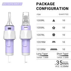 ANTIKE Tattoo Finger Ledge Cartridges Needles Mixed Size 50Pcs/Box