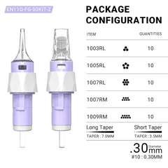 ANTIKE Tattoo Finger Ledge Cartridges Needles Mixed Size 50Pcs/Box