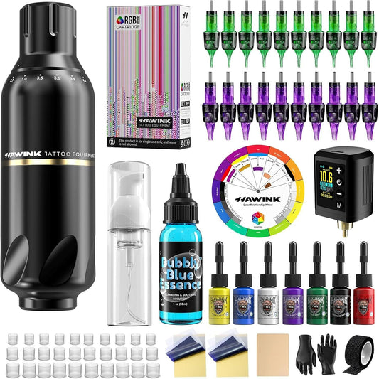 Hawink Wireless Rotary Tattoo Pen Kit with Pointillism Mode