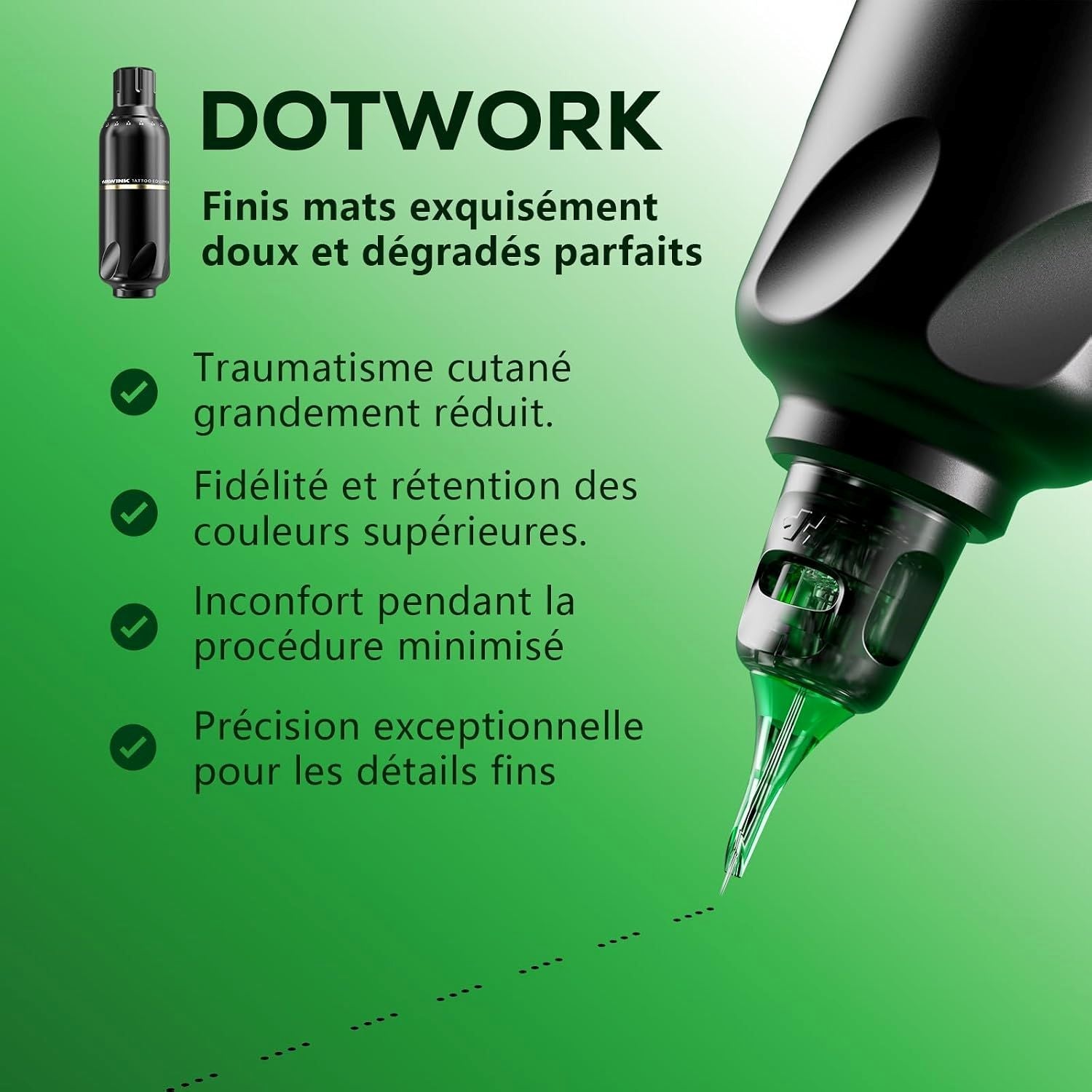 Hawink Wireless Rotary Tattoo Pen Kit with Pointillism Mode