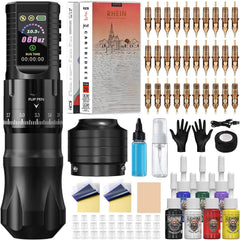 HAWINK Wireless Tattoo Machine Kit 7 Adjustable Strokes 2.4-4.2mm, Dot Working Mode