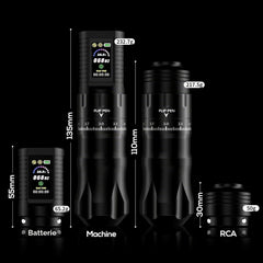 HAWINK Wireless Tattoo Machine Kit 7 Adjustable Strokes 2.4-4.2mm, Dot Working Mode