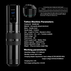 Rhein Adjustable Stroke Wireless Tattoo Machine Pen