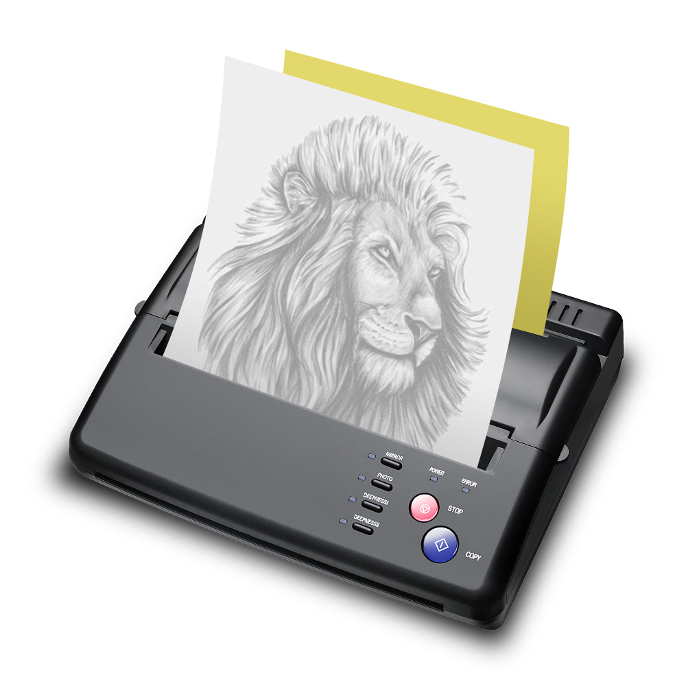Tattoo Stencil Transfer Machine Black Thermal Copier Maker For Transfer Papers 20 Pcs Transfer Paper - Hawink