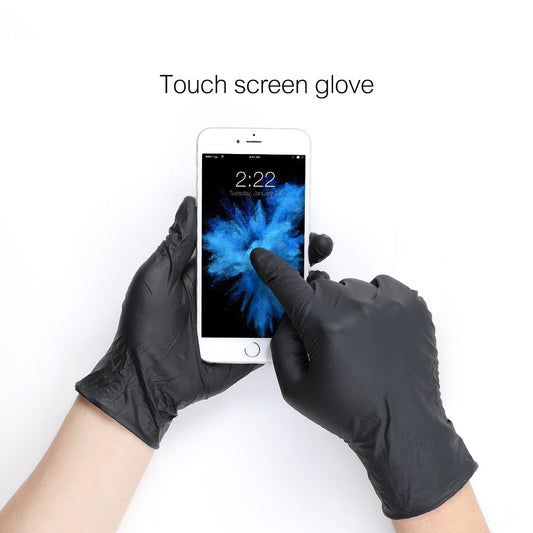 Hawink Tattoo 100Pcs Black Nitrile Disposable Tattoo Latex Gloves Small Size S M L - Hawink