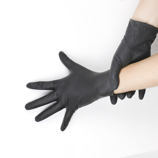 Hawink Tattoo 100Pcs Black Nitrile Disposable Tattoo Latex Gloves Small Size S M L
