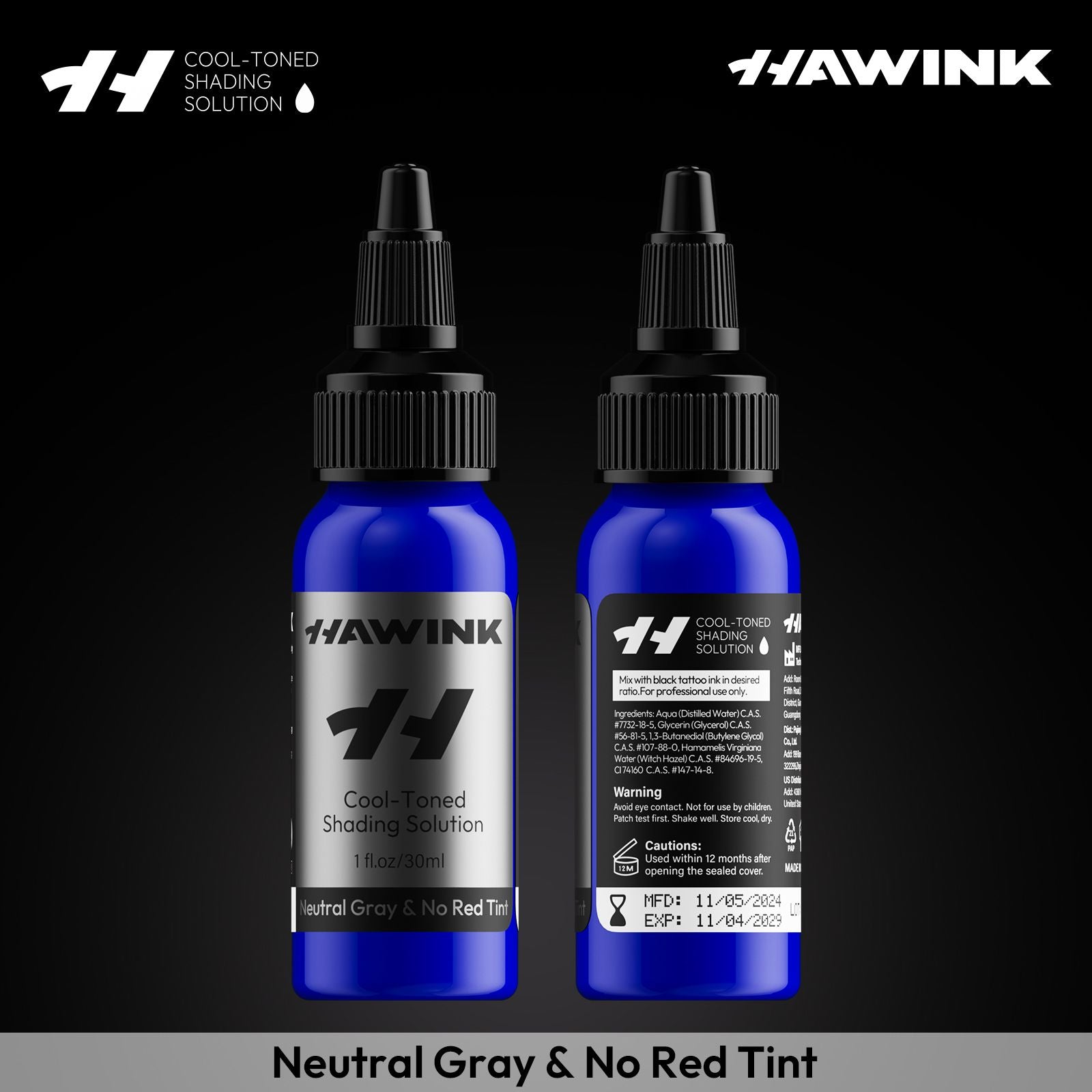 Hawink RGB Tattoo Ink Set 14 Colors and 2 Mix Solution 1 oz(30ml)
