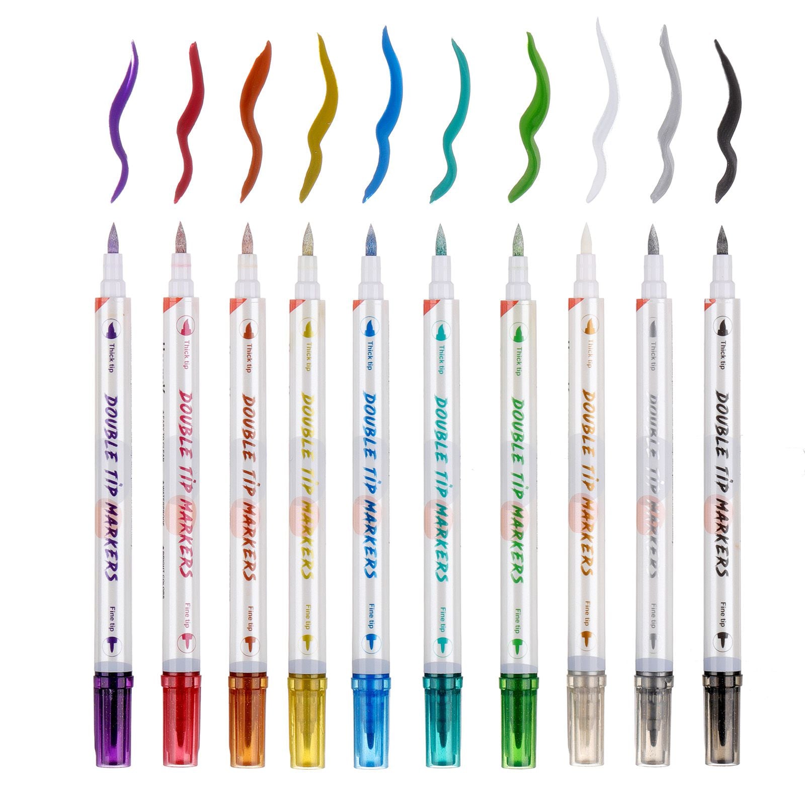 HAWINK temporary tattoo marker set with 10 dual-tip colored pens and various stencil patterns for skin art