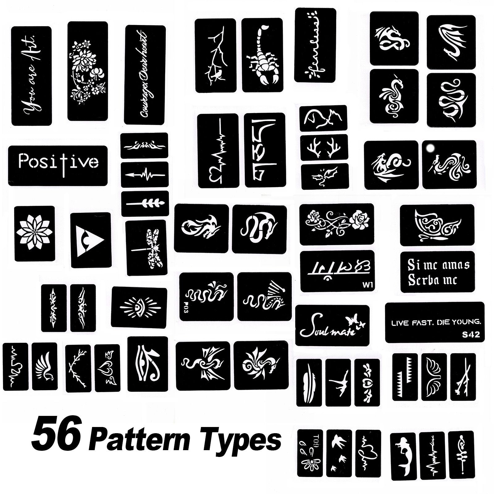 HAWINK temporary tattoo marker set with 10 dual-tip colored pens and various stencil patterns for skin art