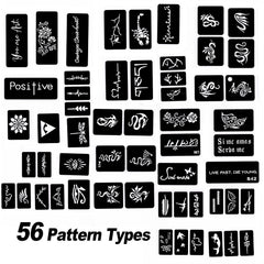 HAWINK temporary tattoo marker set with 10 dual-tip colored pens and various stencil patterns for skin art